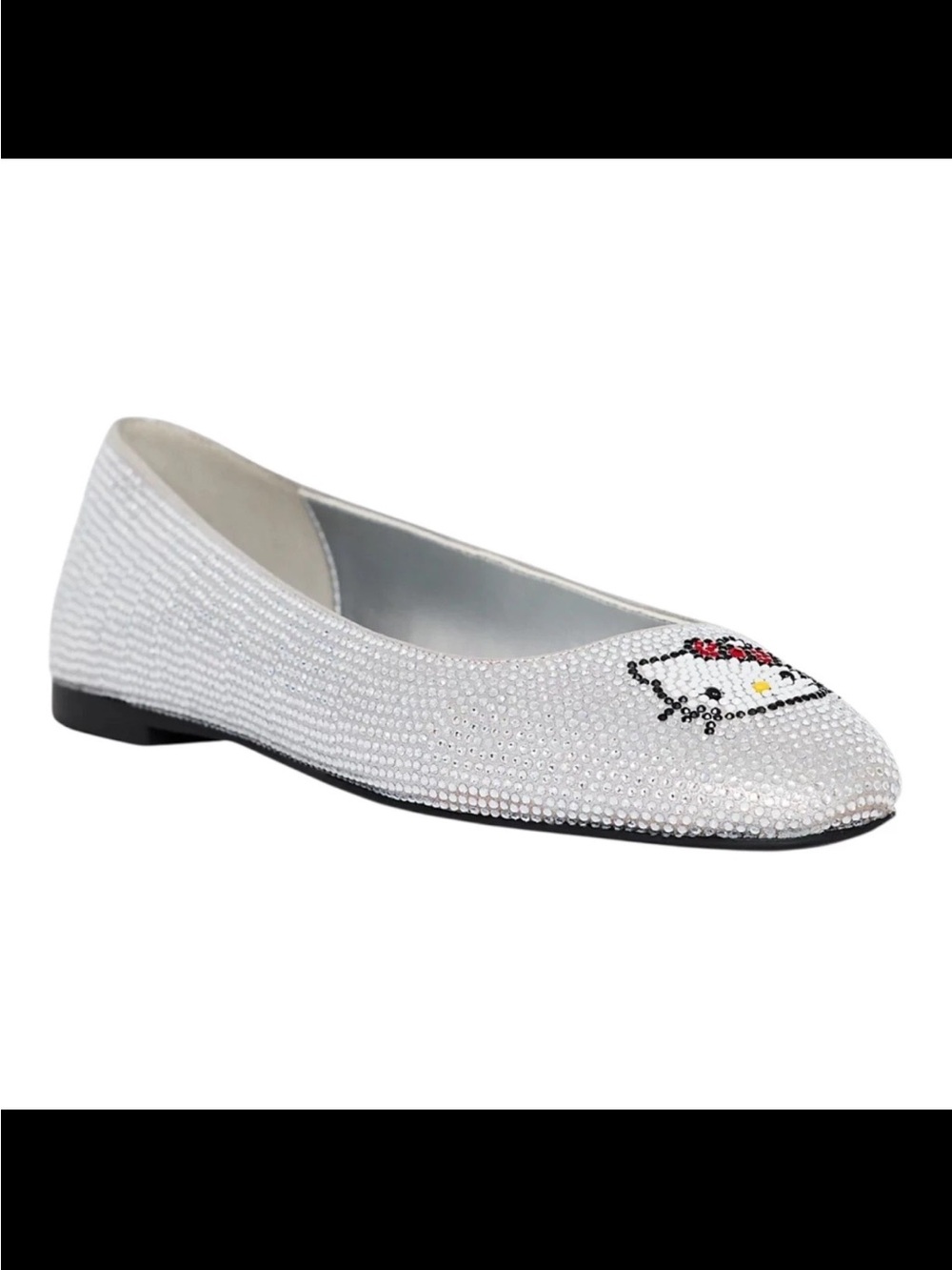 Katy Perry Collections White Crystal Hello Kitty Embellished Ballet Flat